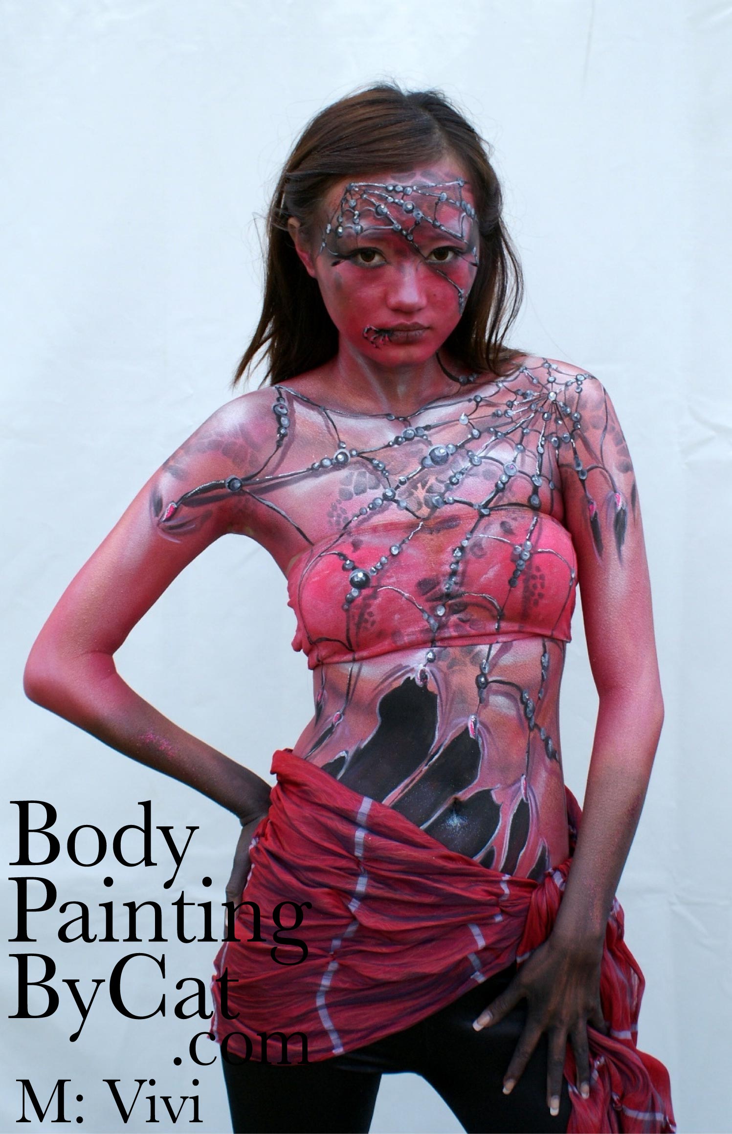 Witch Pink Body Painting